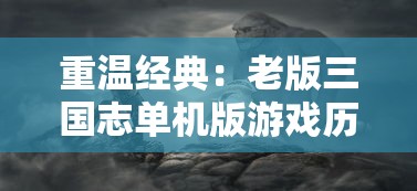 重温经典：老版三国志单机版游戏历史解析与角色巧妙战略使用策略